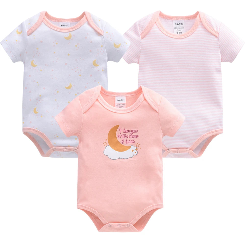 3-Piece Baby Girls Unicorn Bodysuits