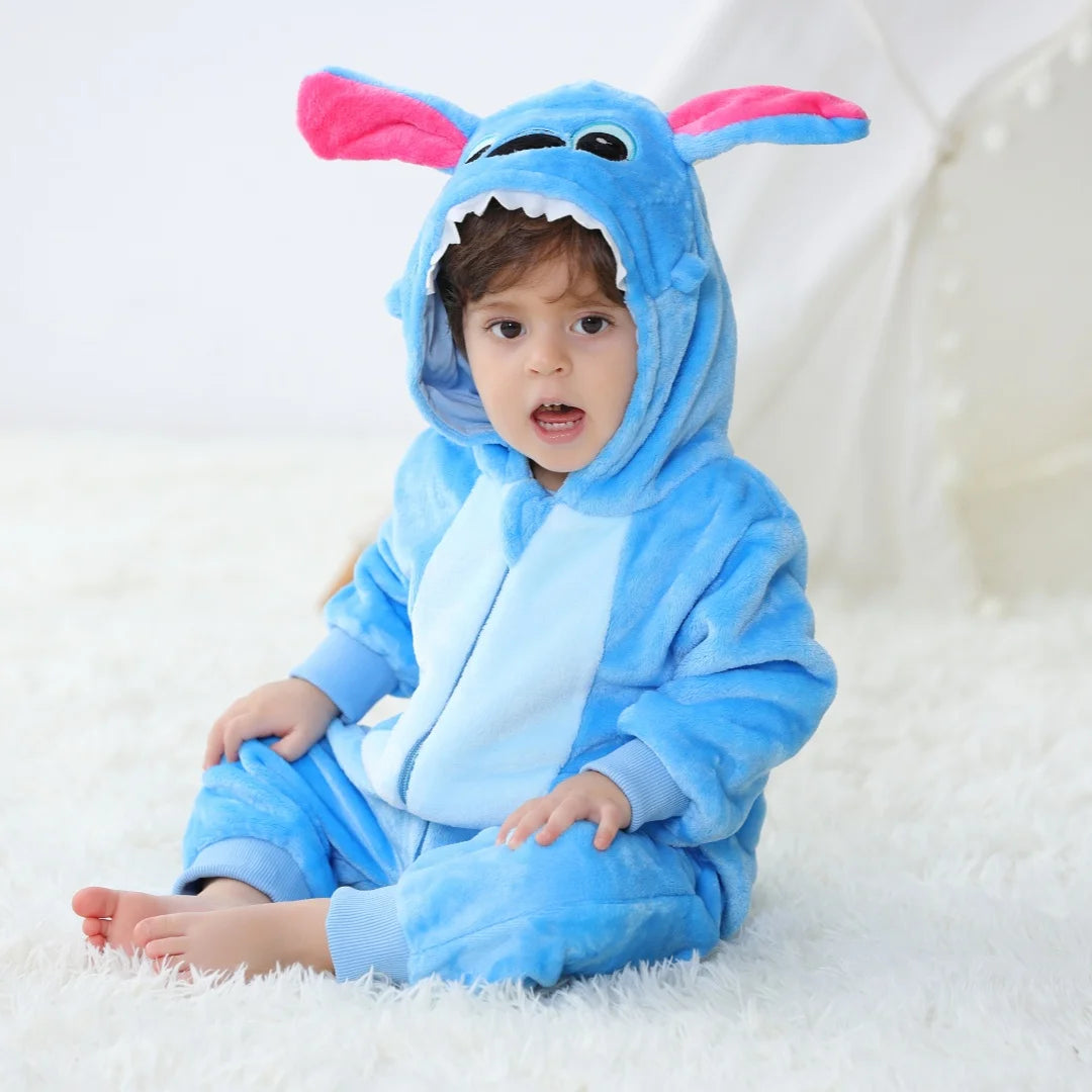 Long Sleeve Cartoon Animal Jumpsuit
