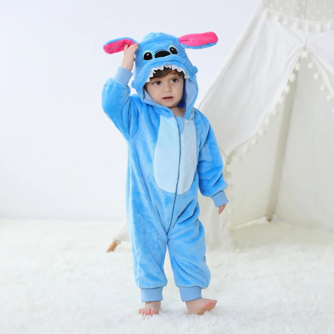 Long Sleeve Cartoon Animal Jumpsuit