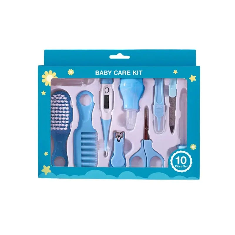10pcs Infant Nail & Hair Care Set with Brush, Comb & Clippers