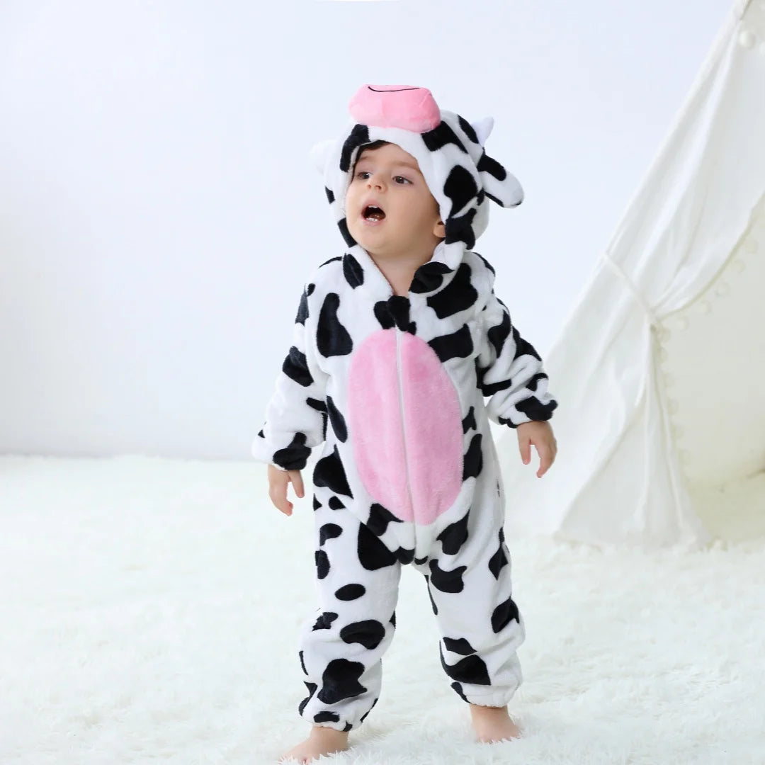 Long Sleeve Cartoon Animal Jumpsuit