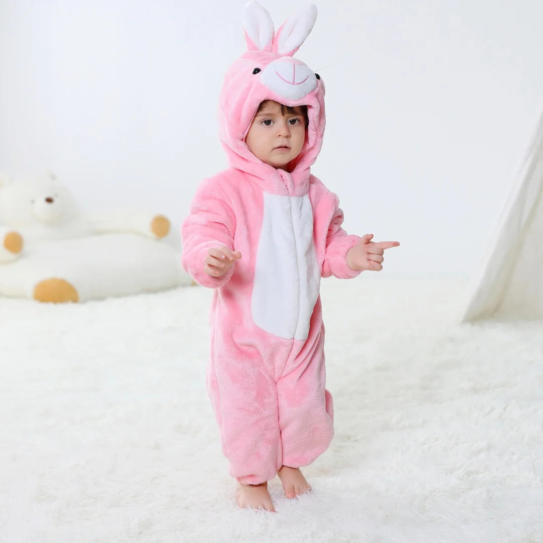 Long Sleeve Cartoon Animal Jumpsuit