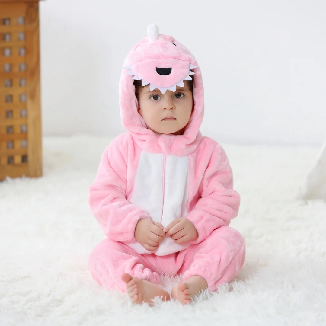 Long Sleeve Cartoon Animal Jumpsuit