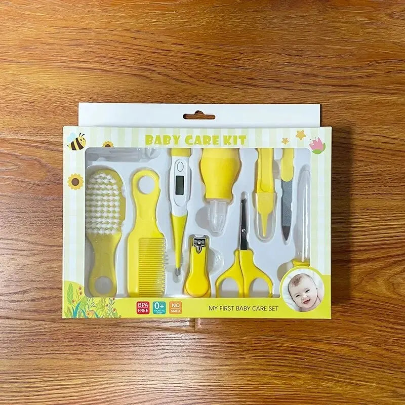 10pcs Infant Nail & Hair Care Set with Brush, Comb & Clippers