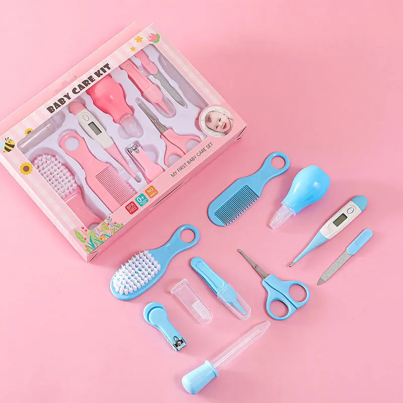 10pcs Infant Nail & Hair Care Set with Brush, Comb & Clippers