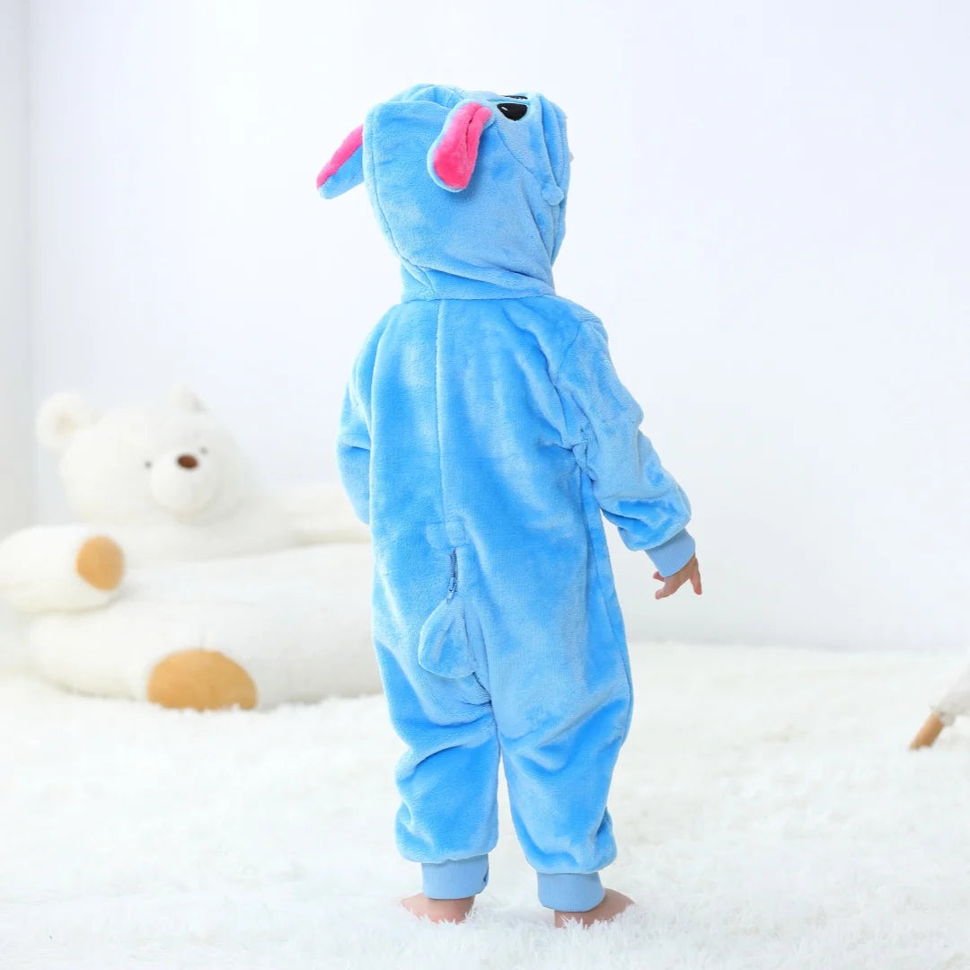 Long Sleeve Cartoon Animal Jumpsuit