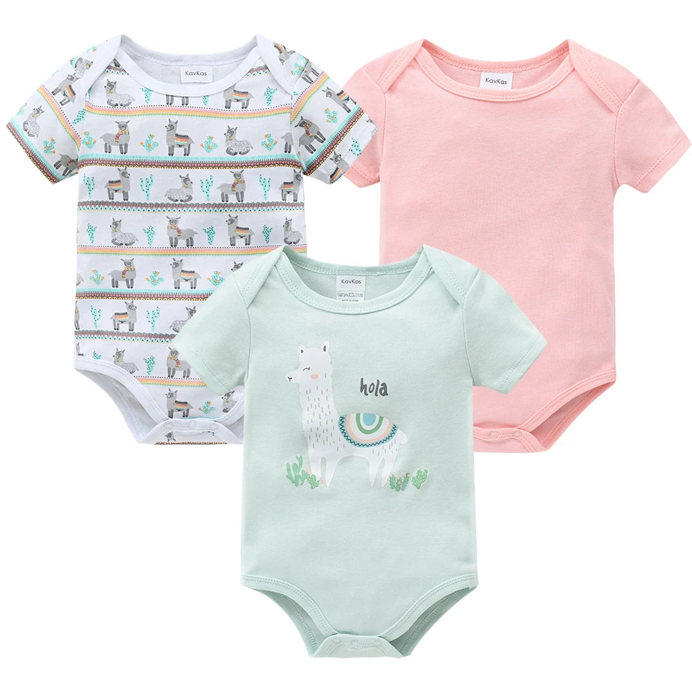 3-Piece Baby Girls Unicorn Bodysuits