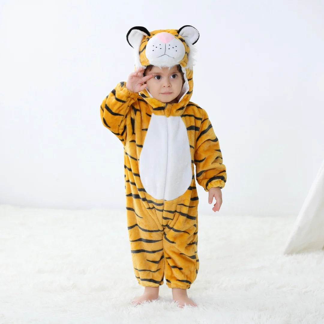 Long Sleeve Cartoon Animal Jumpsuit