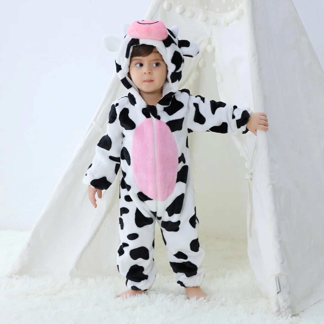 Long Sleeve Cartoon Animal Jumpsuit