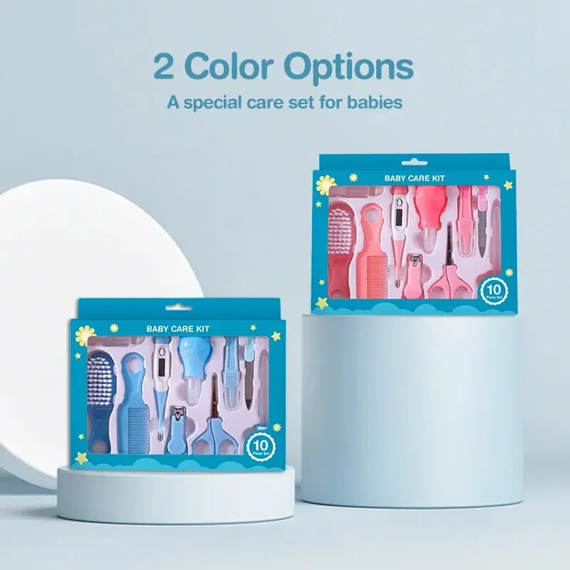 10pcs Infant Nail & Hair Care Set with Brush, Comb & Clippers