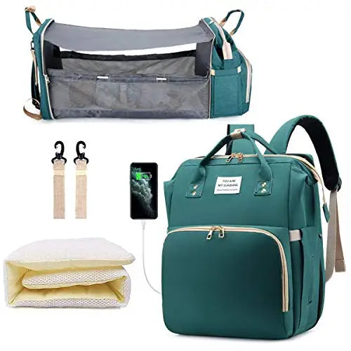3-in-1 Diaper Bag with Baby Bed