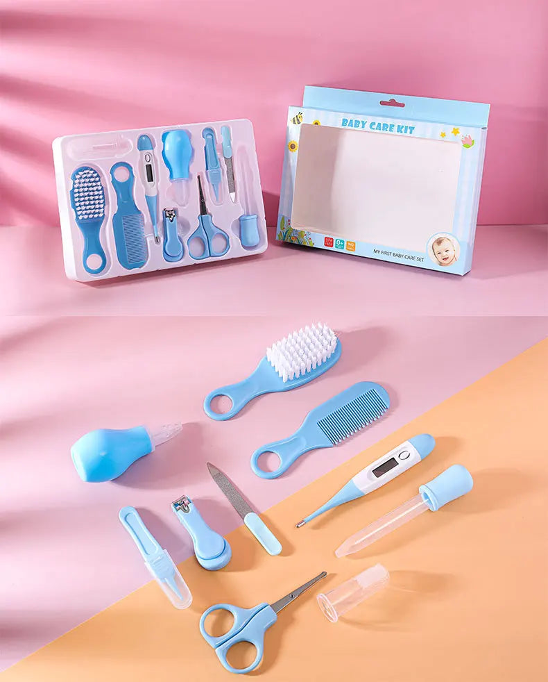 10pcs Infant Nail & Hair Care Set with Brush, Comb & Clippers