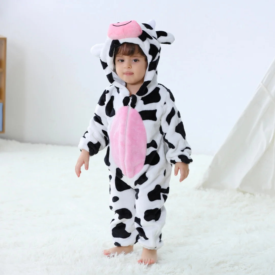 Long Sleeve Cartoon Animal Jumpsuit