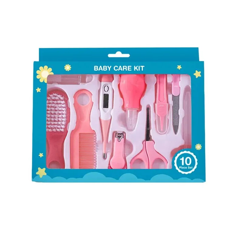 10pcs Infant Nail & Hair Care Set with Brush, Comb & Clippers