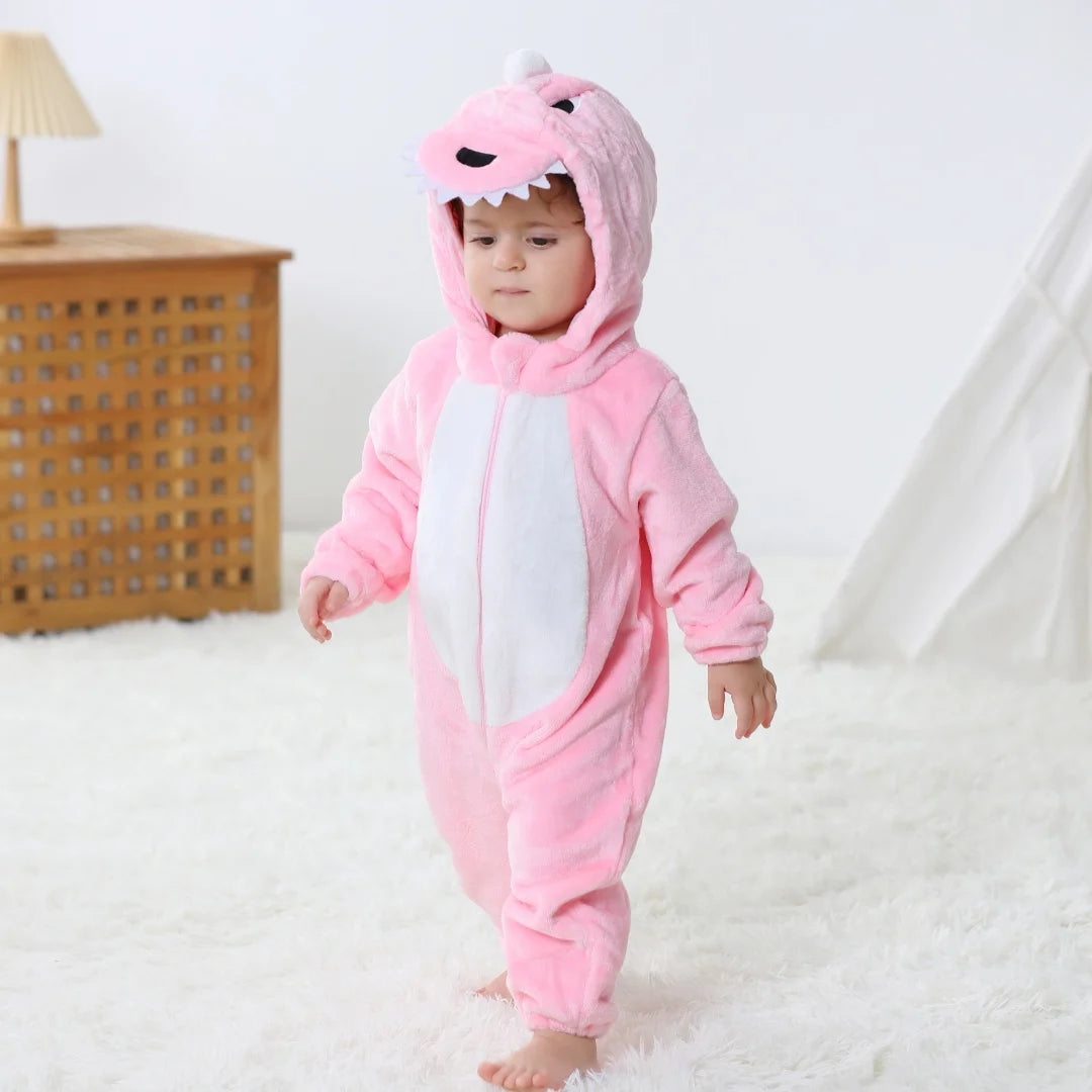 Long Sleeve Cartoon Animal Jumpsuit