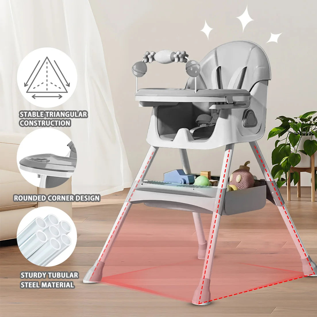 3-in-1 High Chair with Tray