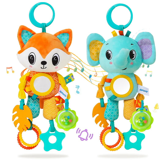 Plush Hanging Baby Toy with Teether