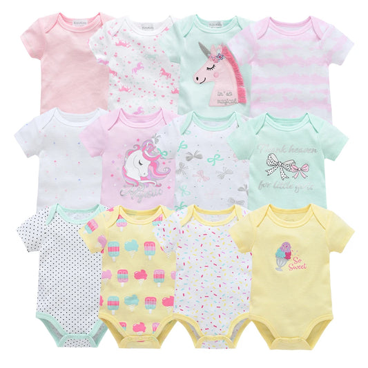 3-Piece Baby Girls Unicorn Bodysuits