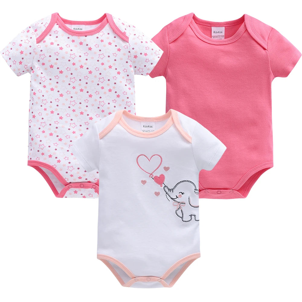 3-Piece Baby Girls Unicorn Bodysuits