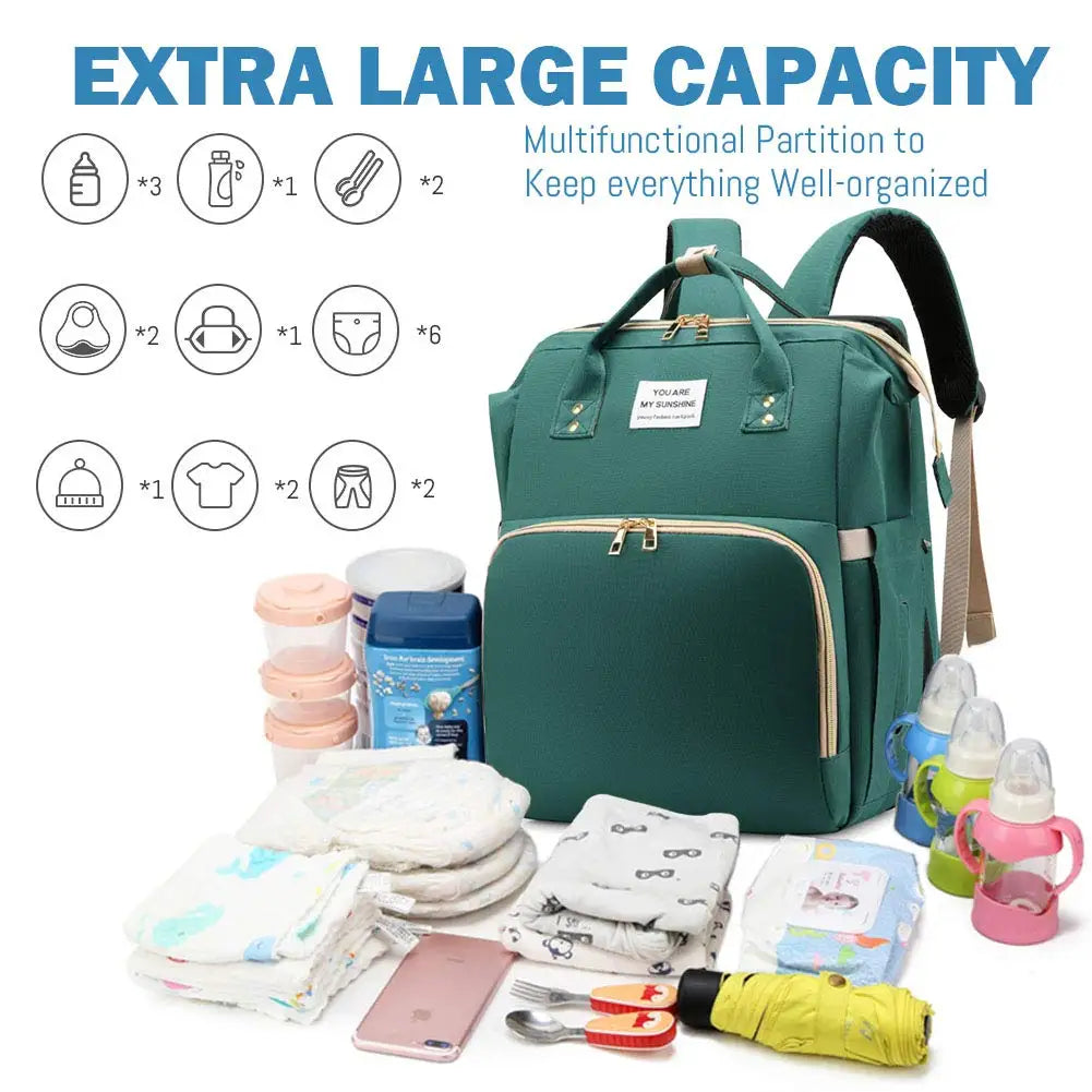 3-in-1 Diaper Bag with Baby Bed