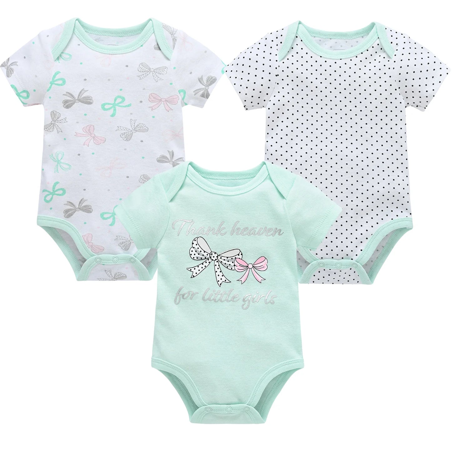 3-Piece Baby Girls Unicorn Bodysuits