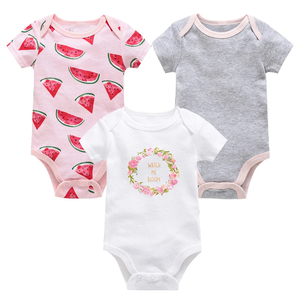 3-Piece Baby Girls Unicorn Bodysuits